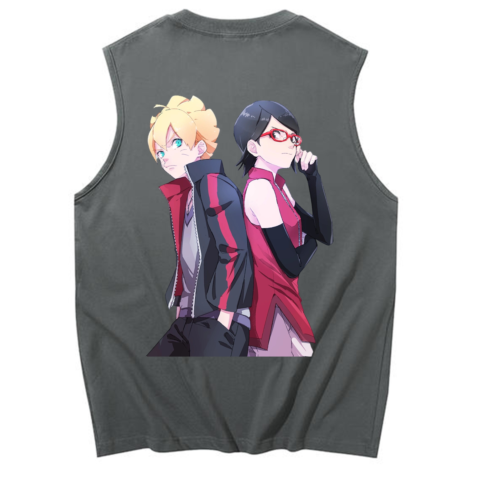 （画像用） NARUTO -ナルト- うちは サラダ Uchiha Sarada コットン100％タンクトップ（背面プリント）